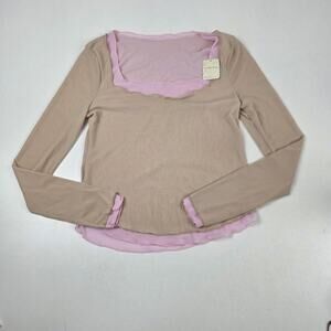 Intimately Free People Shirt Womens Large Square‎ Neck Ballet Combo FP128830CY